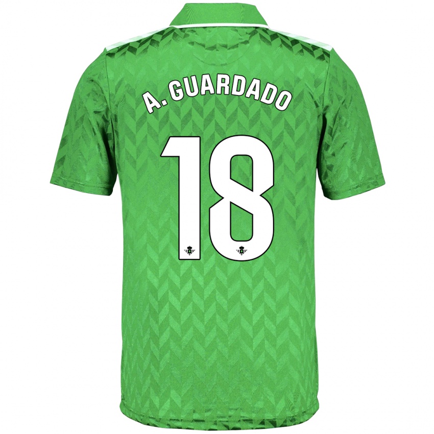 Kinder Andrés Guardado #18 Grün Auswärtstrikot Trikot 2023/24 T-Shirt Belgien