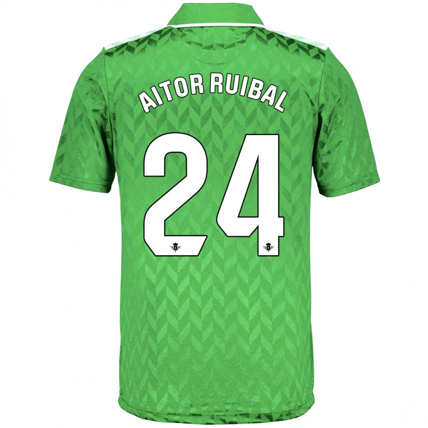 Enfant Maillot Aitor Ruibal #24 Vert Tenues Extérieur 2023/24 T-Shirt Belgique