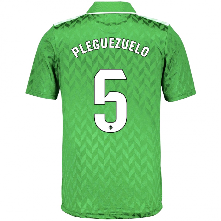 Kinder Xavi Pleguezuelo #5 Grün Auswärtstrikot Trikot 2023/24 T-Shirt Belgien