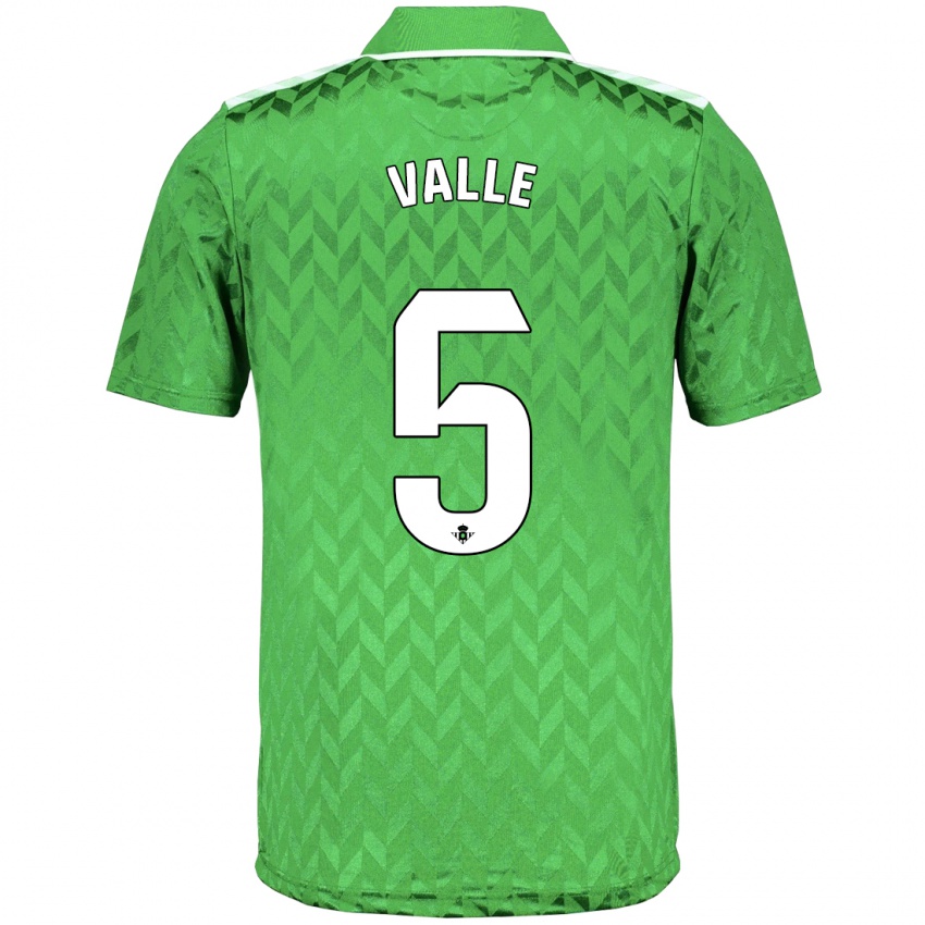 Kinder María Valle López #5 Grün Auswärtstrikot Trikot 2023/24 T-Shirt Belgien