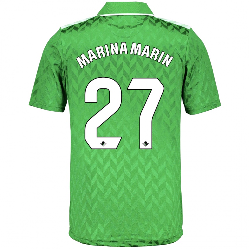 Kinder Marina Marín #27 Grün Auswärtstrikot Trikot 2023/24 T-Shirt Belgien