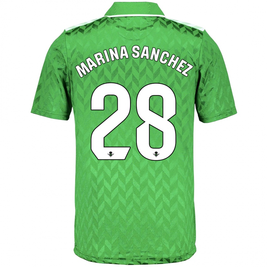 Kinder Marina Sánchez #28 Grün Auswärtstrikot Trikot 2023/24 T-Shirt Belgien