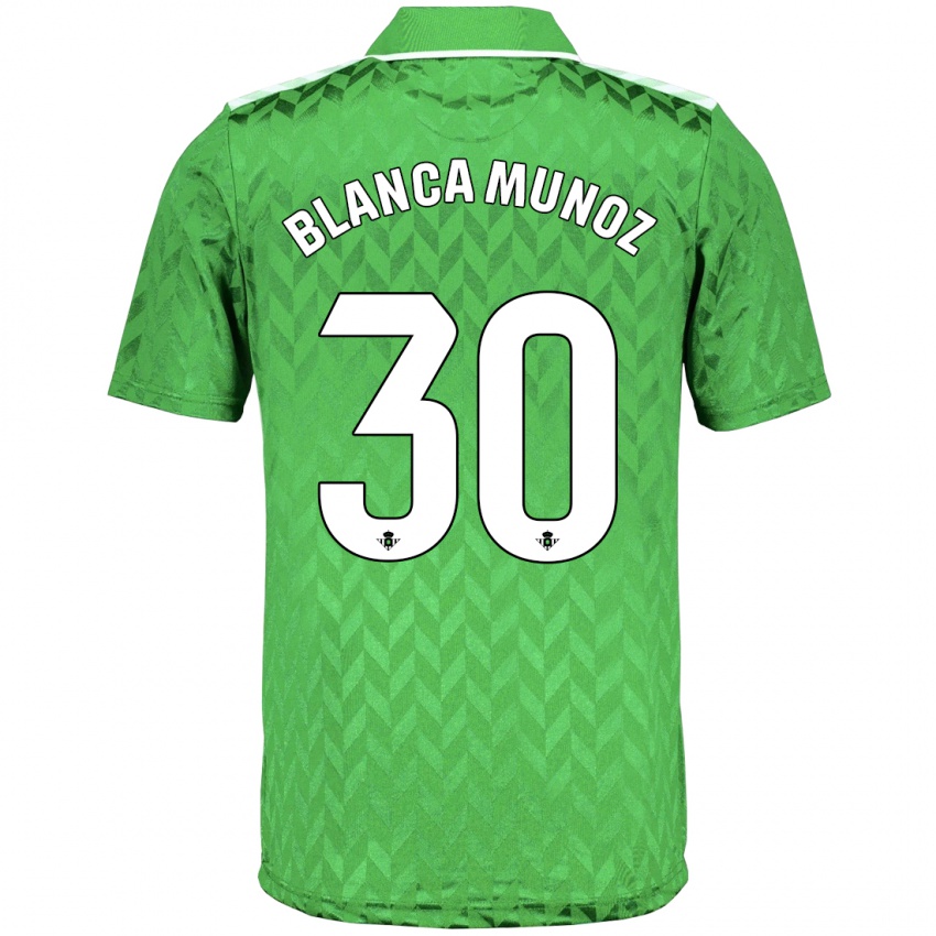 Kinder Blanca Muñoz #30 Grün Auswärtstrikot Trikot 2023/24 T-Shirt Belgien