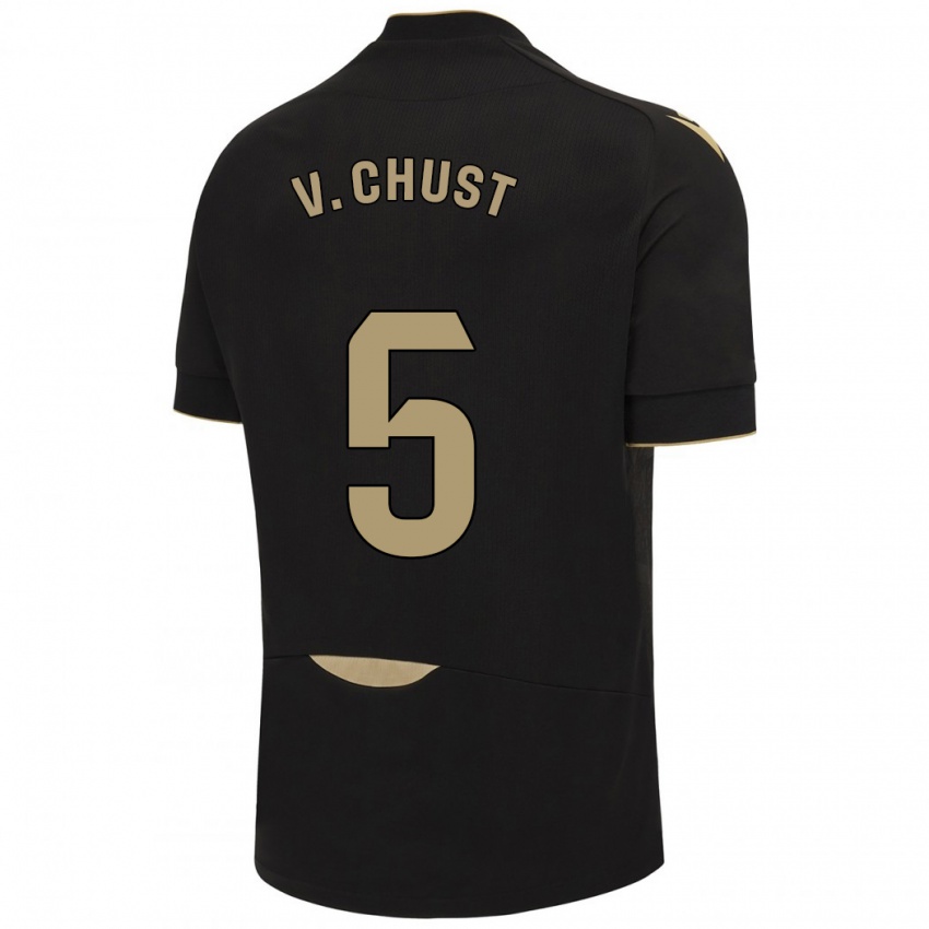 Kinderen Victor Chust #5 Zwart Uitshirt Uittenue 2023/24 T-Shirt België
