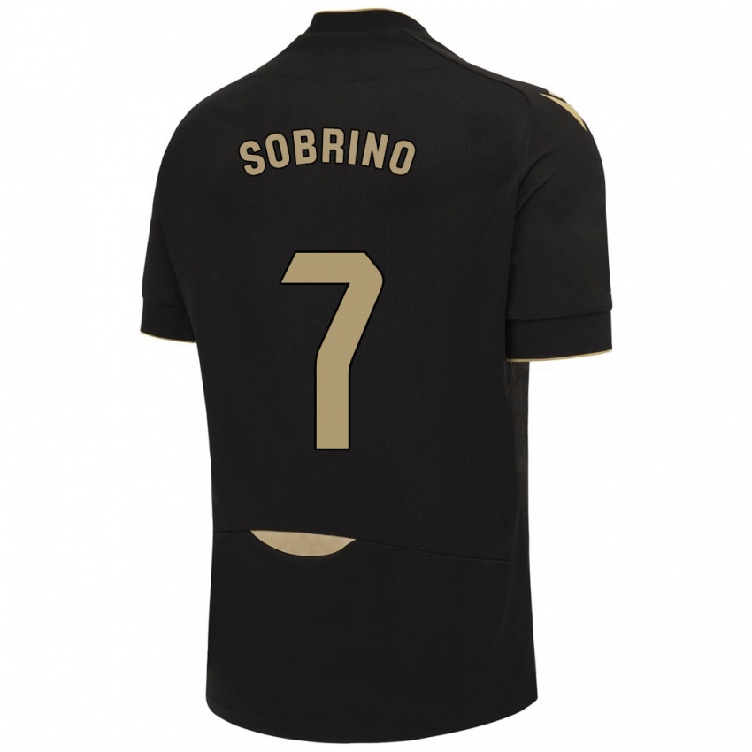Kinder Ruben Sobrino #7 Schwarz Auswärtstrikot Trikot 2023/24 T-Shirt Belgien