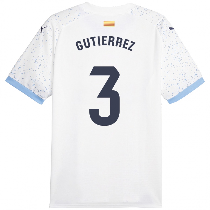 Kinder Miguel Gutierrez #3 Weiß Auswärtstrikot Trikot 2023/24 T-Shirt Belgien