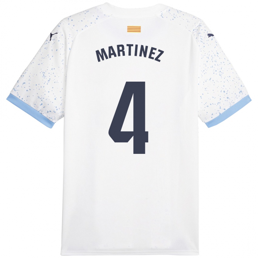 Kinder Arnau Martínez #4 Weiß Auswärtstrikot Trikot 2023/24 T-Shirt Belgien