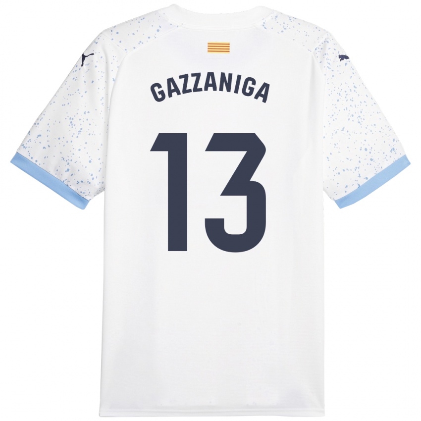 Kinder Paulo Gazzaniga #13 Weiß Auswärtstrikot Trikot 2023/24 T-Shirt Belgien