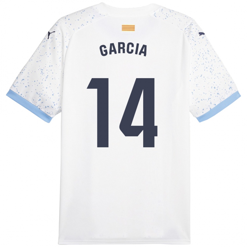 Kinder Aleix García #14 Weiß Auswärtstrikot Trikot 2023/24 T-Shirt Belgien