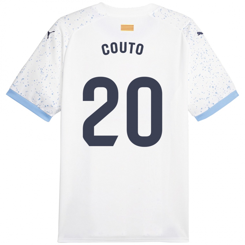 Kinder Yan Couto #20 Weiß Auswärtstrikot Trikot 2023/24 T-Shirt Belgien