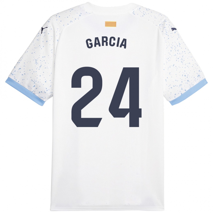 Kinder Borja García #24 Weiß Auswärtstrikot Trikot 2023/24 T-Shirt Belgien