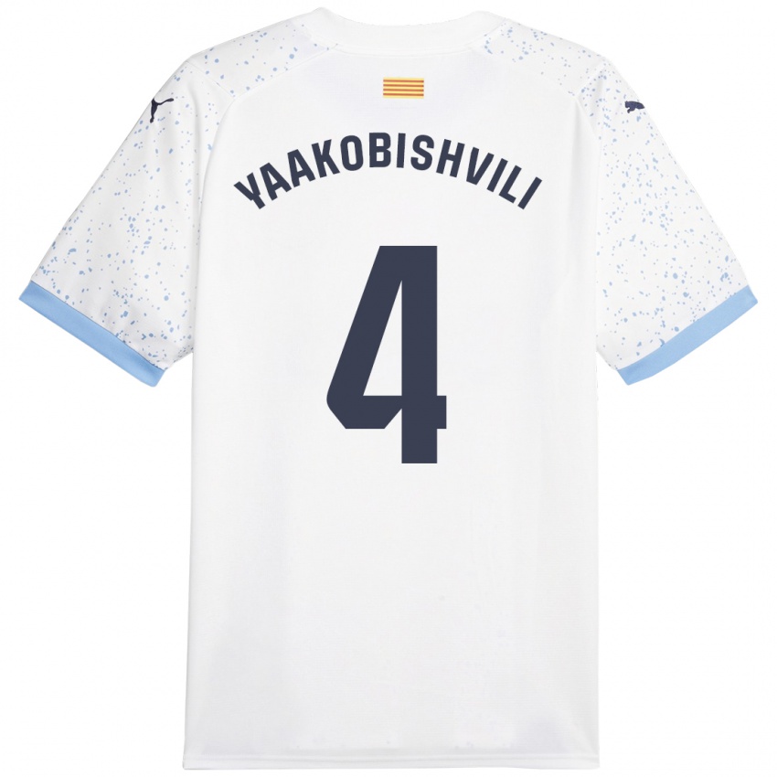 Kinder Antal Yaakobishvili #4 Weiß Auswärtstrikot Trikot 2023/24 T-Shirt Belgien