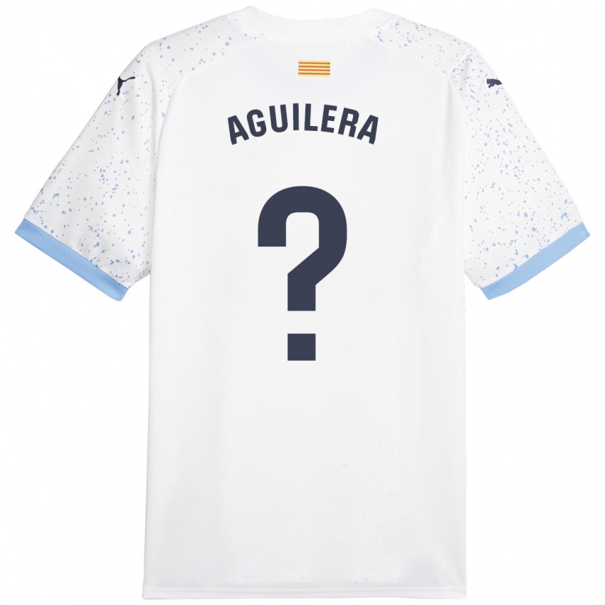 Kinder Oriol Aguilera #0 Weiß Auswärtstrikot Trikot 2023/24 T-Shirt Belgien