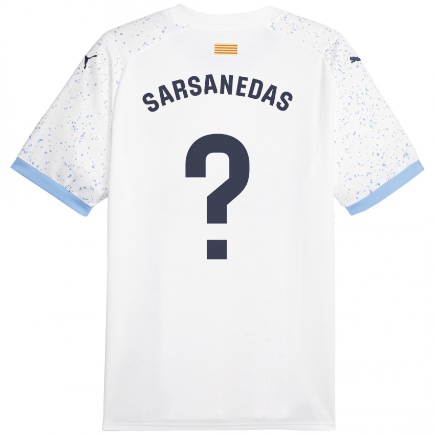 Kinder Joao Sarsanedas #0 Weiß Auswärtstrikot Trikot 2023/24 T-Shirt Belgien