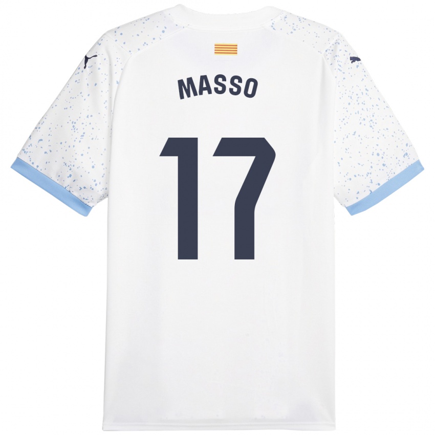 Kinder Ainoa Massó #17 Weiß Auswärtstrikot Trikot 2023/24 T-Shirt Belgien
