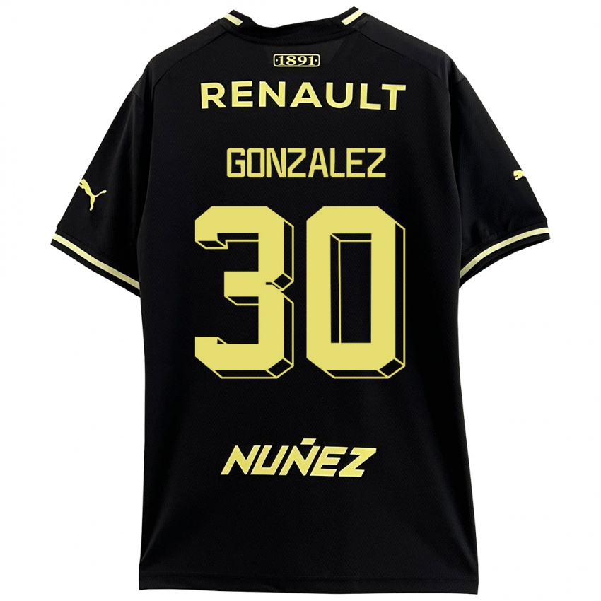 Kinder Ángel González #30 Schwarz Auswärtstrikot Trikot 2023/24 T-Shirt Belgien