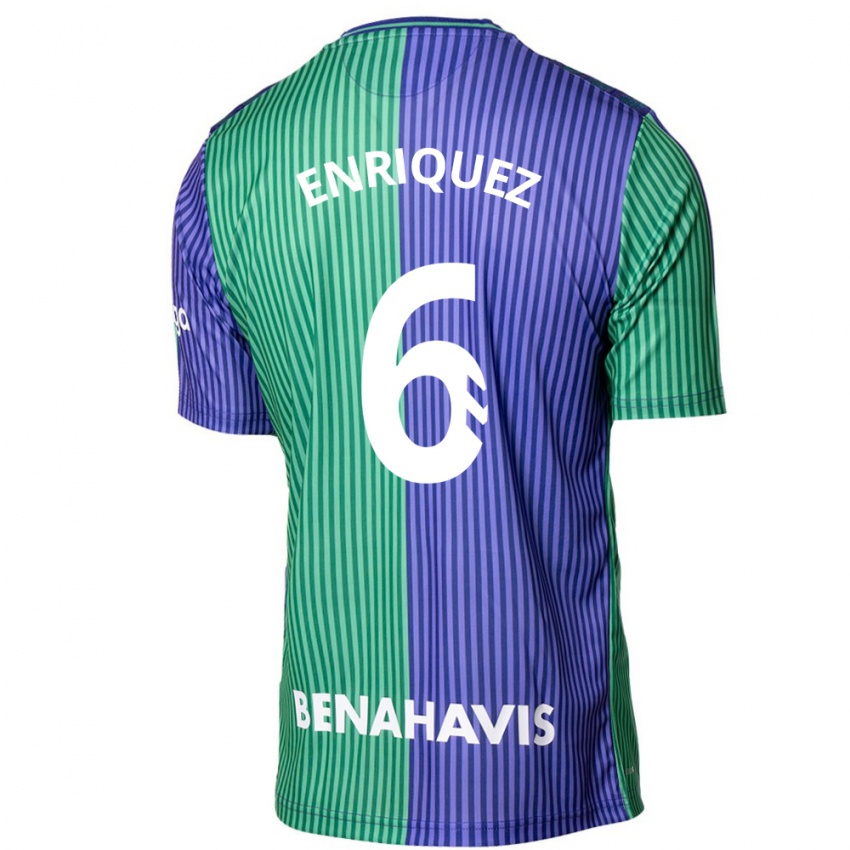 Kinder Ramón Enríquez #6 Grün Blau Auswärtstrikot Trikot 2023/24 T-Shirt Belgien