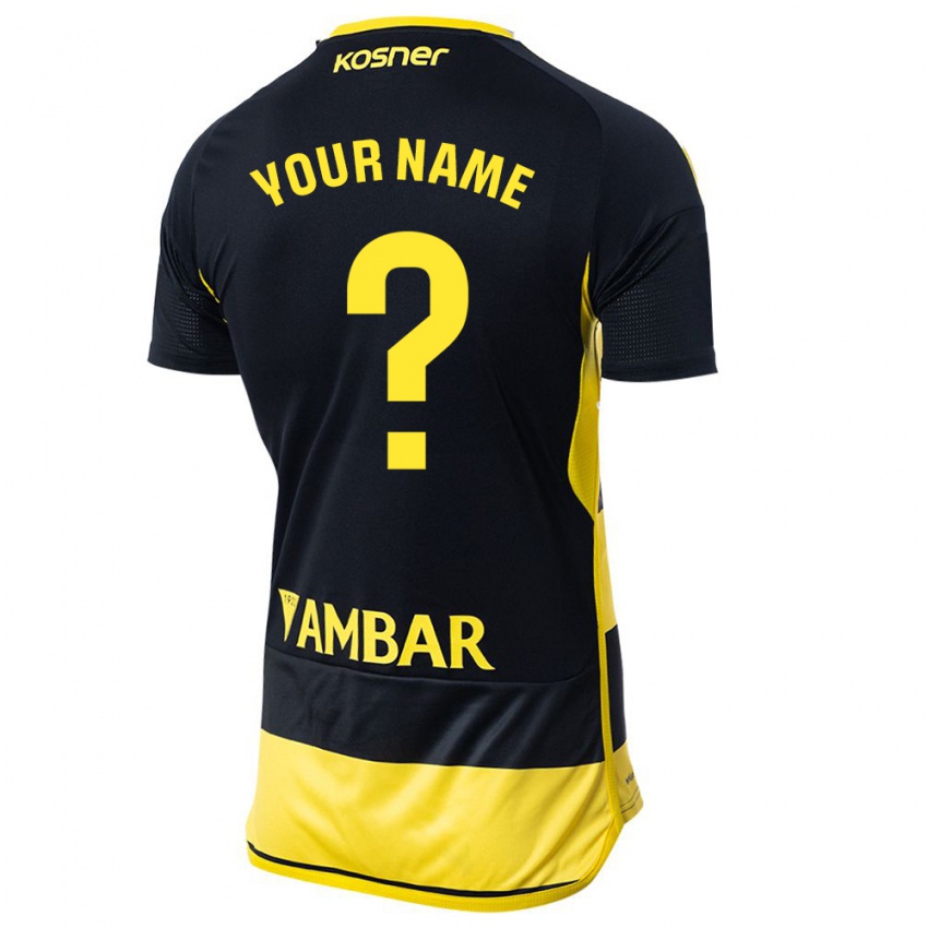 Kinder Ihren Namen #0 Schwarz Gelb Auswärtstrikot Trikot 2023/24 T-Shirt Belgien