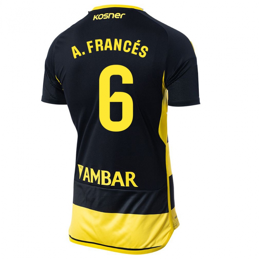 Kinder Alejandro Francés #6 Schwarz Gelb Auswärtstrikot Trikot 2023/24 T-Shirt Belgien