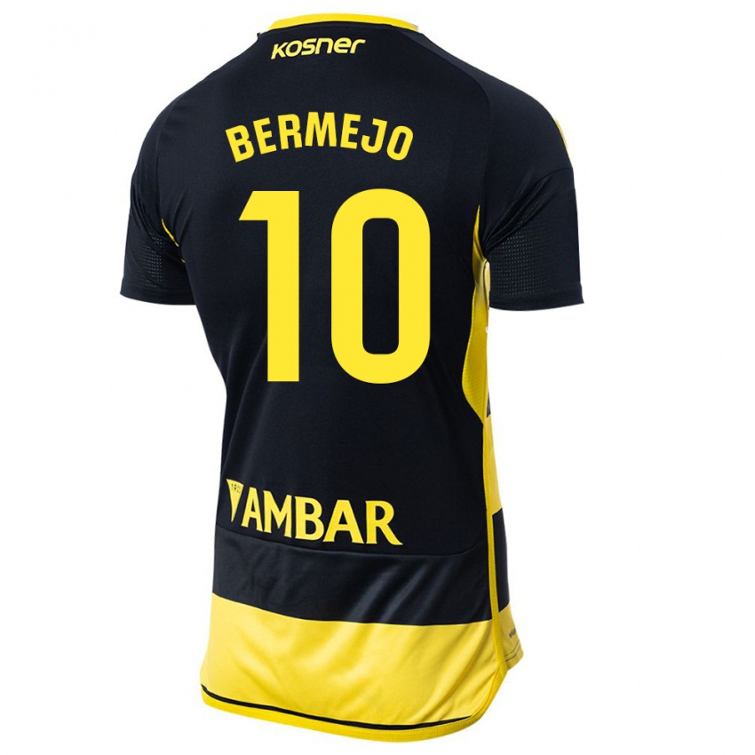 Kinder Sergio Bermejo #10 Schwarz Gelb Auswärtstrikot Trikot 2023/24 T-Shirt Belgien