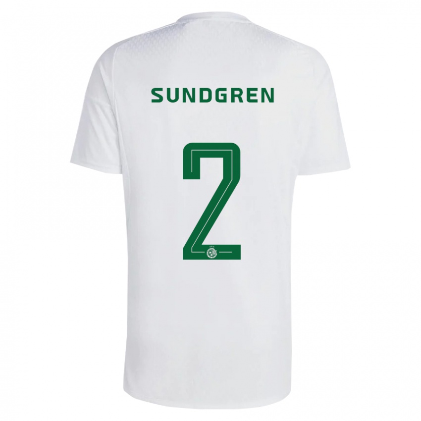 Kinder Daniel Sundgren #2 Grün Blau Auswärtstrikot Trikot 2023/24 T-Shirt Belgien