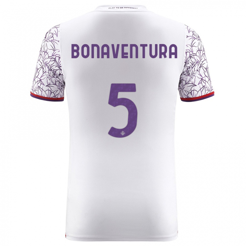 Kinder Giacomo Bonaventura #5 Weiß Auswärtstrikot Trikot 2023/24 T-Shirt Belgien