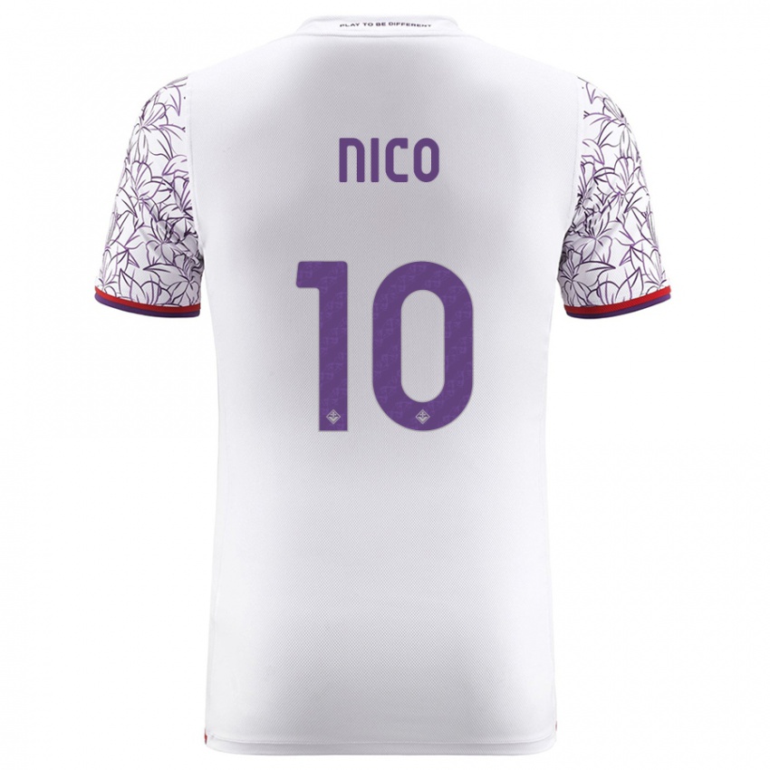 Kinder Nicolás González #10 Weiß Auswärtstrikot Trikot 2023/24 T-Shirt Belgien