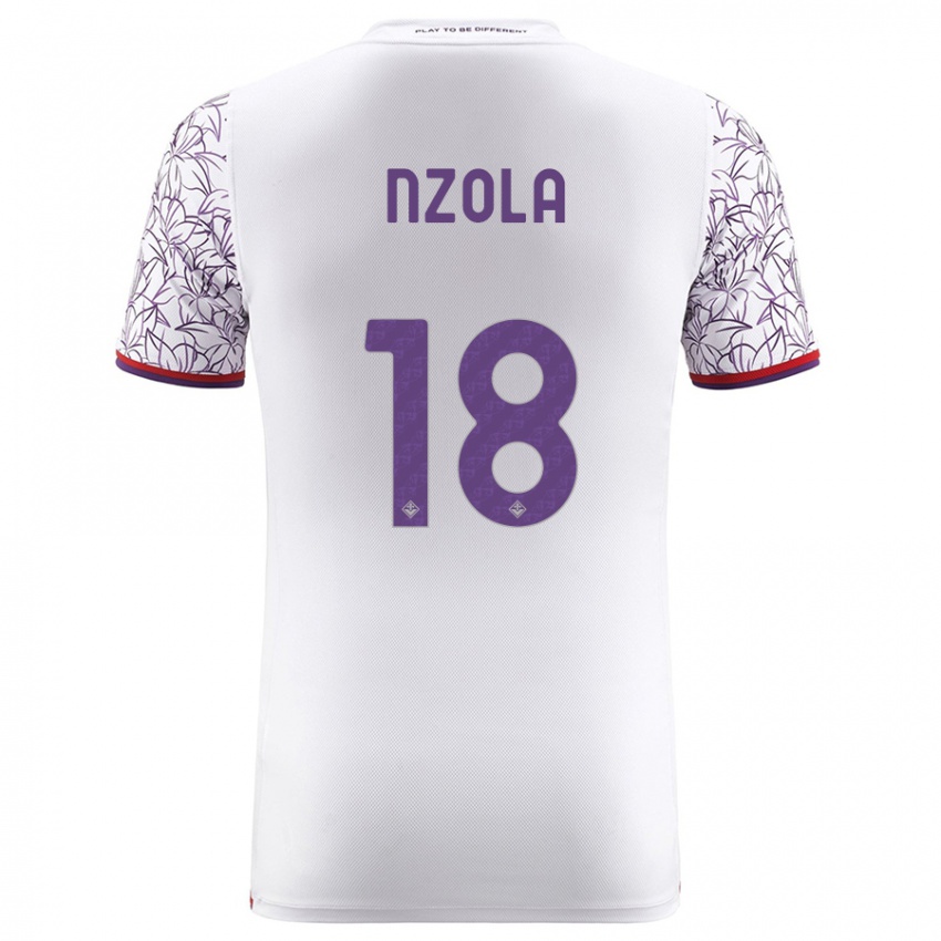 Enfant Maillot M'bala Nzola #18 Blanc Tenues Extérieur 2023/24 T-Shirt Belgique