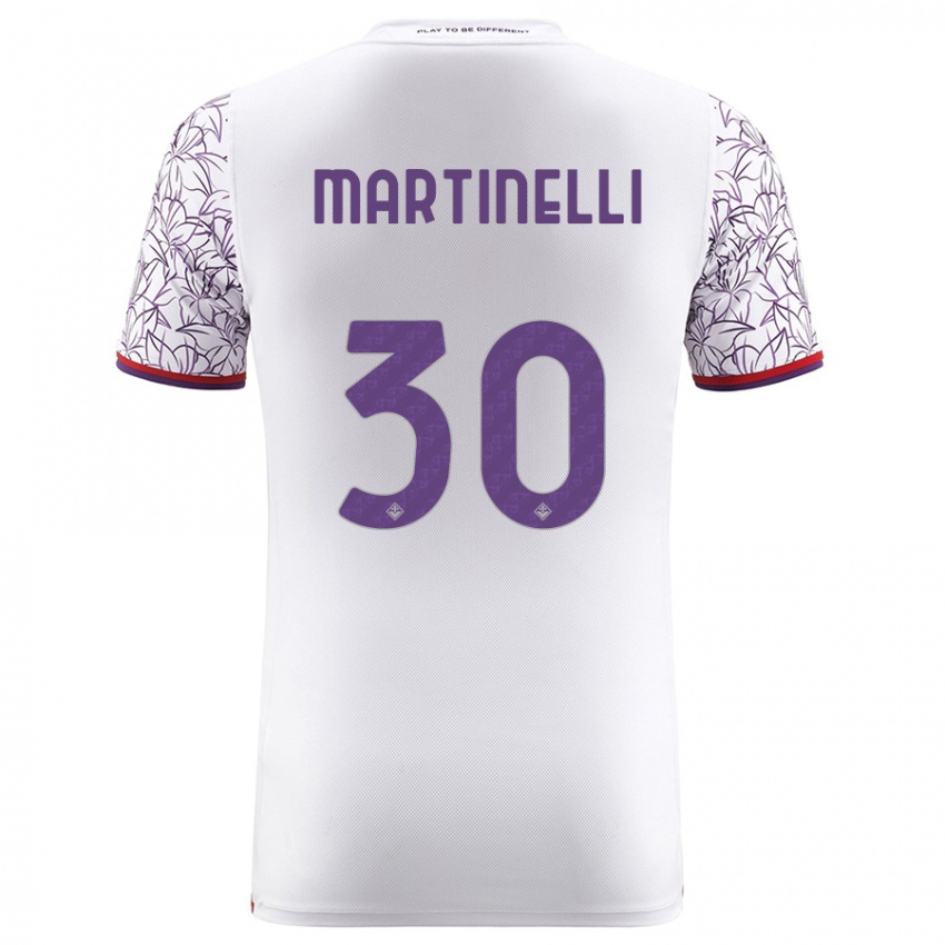Enfant Maillot Tommaso Martinelli #30 Blanc Tenues Extérieur 2023/24 T-Shirt Belgique