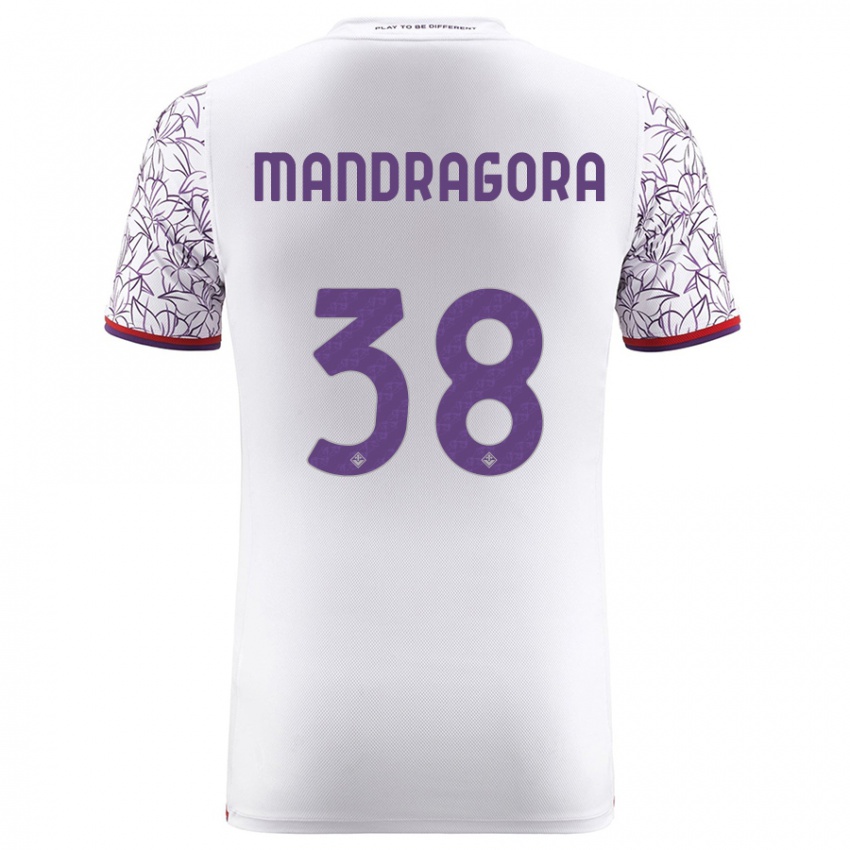 Kinder Rolando Mandragora #38 Weiß Auswärtstrikot Trikot 2023/24 T-Shirt Belgien
