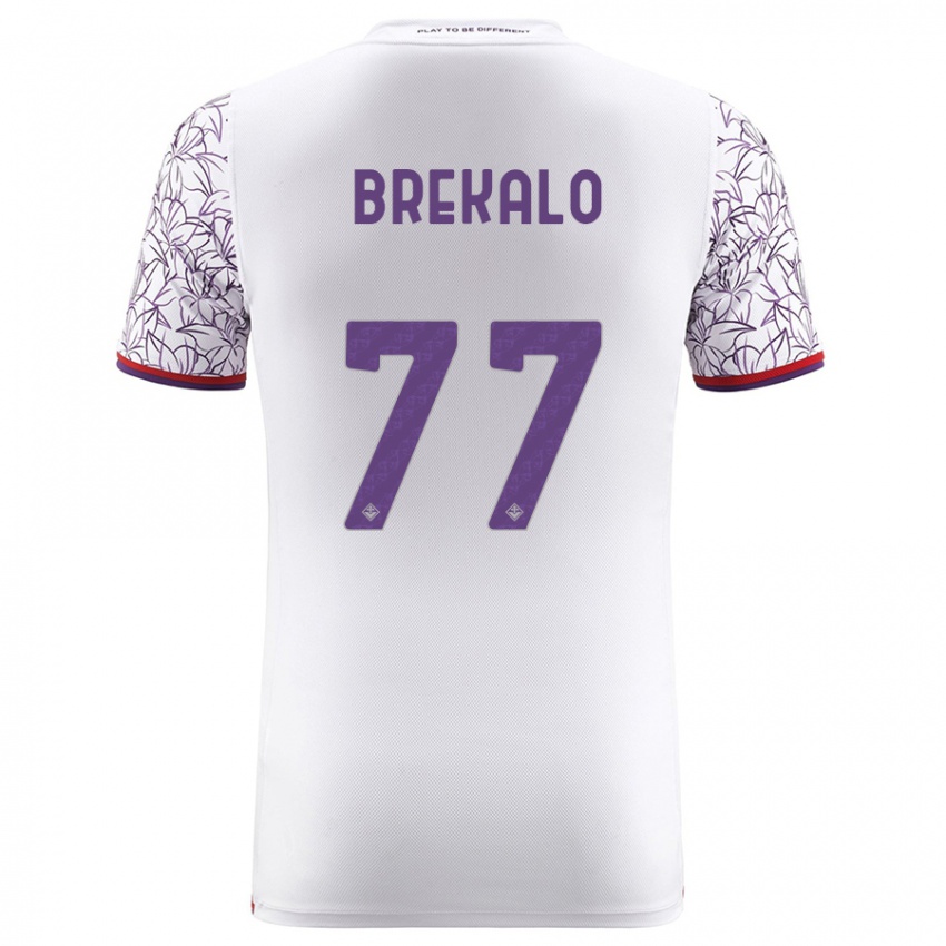 Kinder Josip Brekalo #77 Weiß Auswärtstrikot Trikot 2023/24 T-Shirt Belgien
