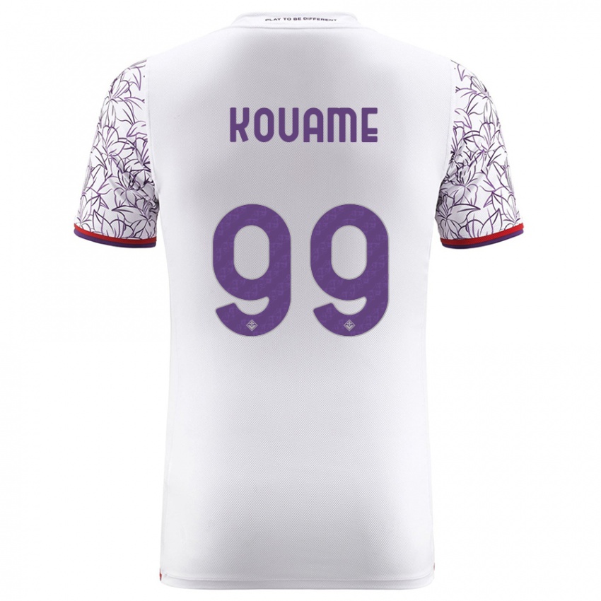 Kinder Christian Kouamé #99 Weiß Auswärtstrikot Trikot 2023/24 T-Shirt Belgien