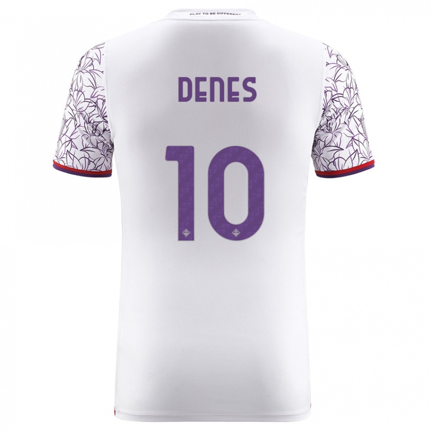 Kinder Adrián Dénes #10 Weiß Auswärtstrikot Trikot 2023/24 T-Shirt Belgien