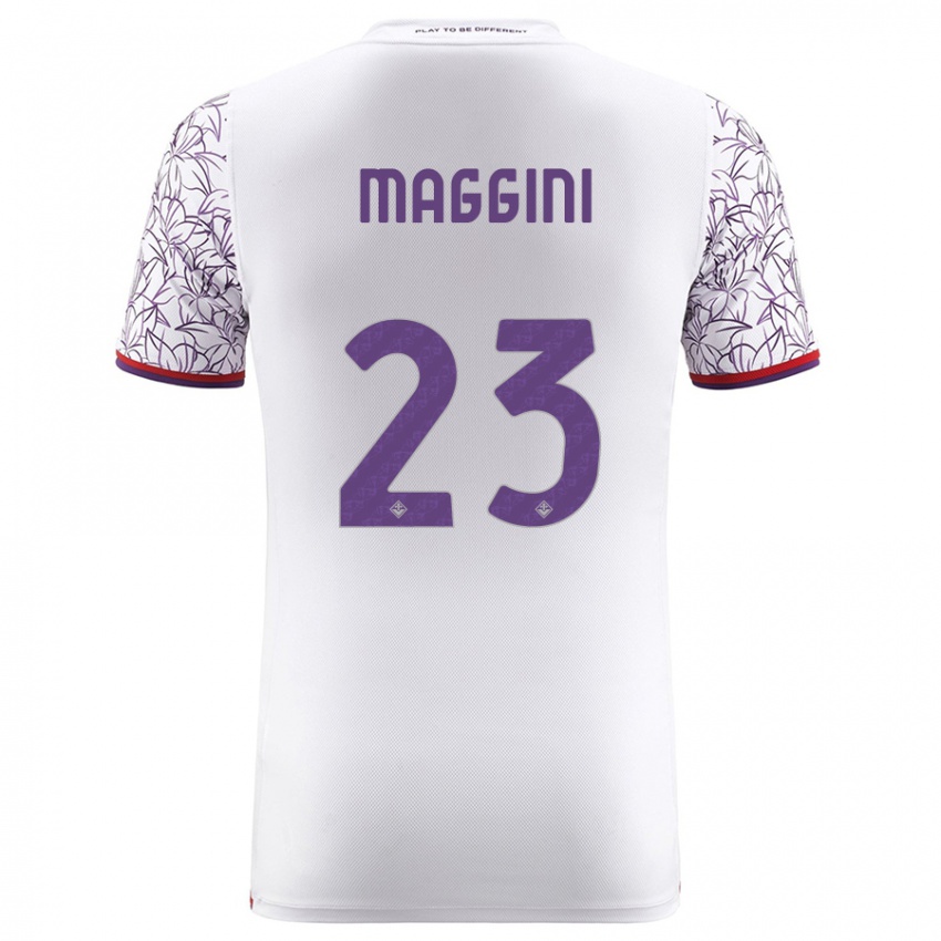 Enfant Maillot Filippo Maggini #23 Blanc Tenues Extérieur 2023/24 T-Shirt Belgique