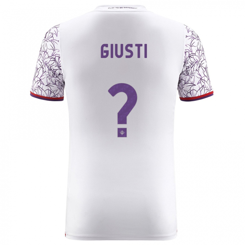 Kinder Edoardo Giusti #0 Weiß Auswärtstrikot Trikot 2023/24 T-Shirt Belgien