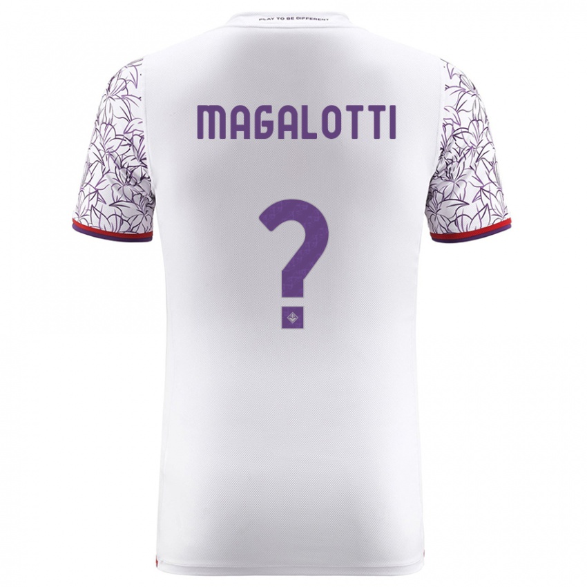 Enfant Maillot Mattia Magalotti #0 Blanc Tenues Extérieur 2023/24 T-Shirt Belgique