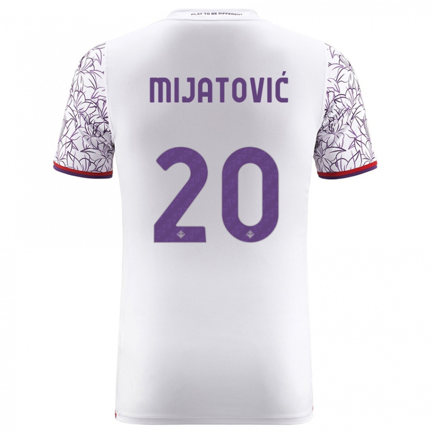 Kinder Milica Mijatović #20 Weiß Auswärtstrikot Trikot 2023/24 T-Shirt Belgien