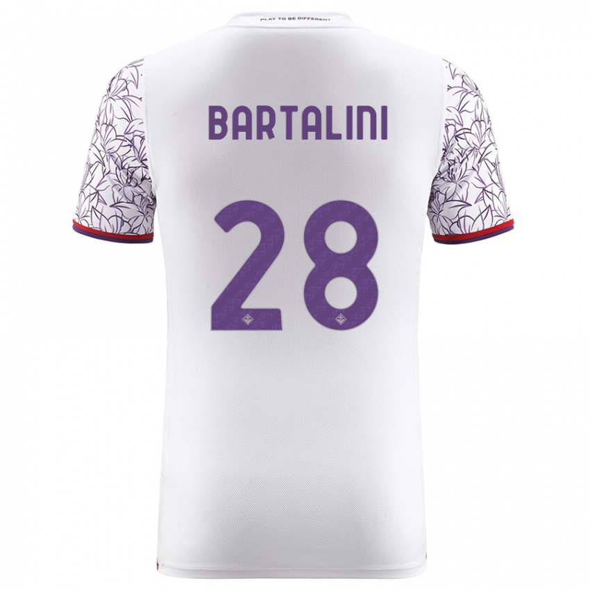 Enfant Maillot Viola Bartalini #28 Blanc Tenues Extérieur 2023/24 T-Shirt Belgique