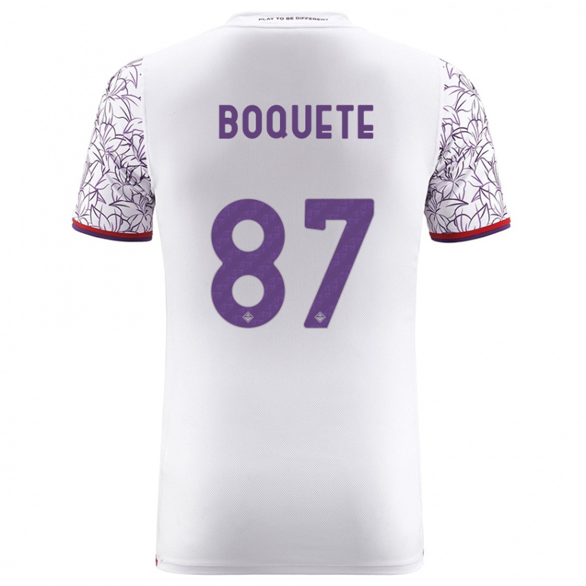 Enfant Maillot Veronica Boquete #87 Blanc Tenues Extérieur 2023/24 T-Shirt Belgique