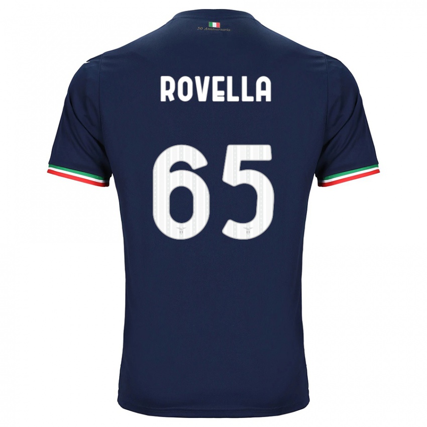 Enfant Maillot Nicolo Rovella #65 Marin Tenues Extérieur 2023/24 T-Shirt Belgique