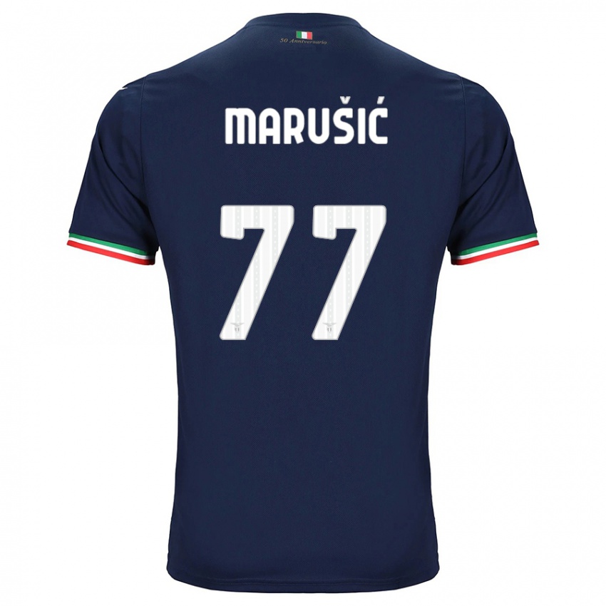 Enfant Maillot Adam Marusic #77 Marin Tenues Extérieur 2023/24 T-Shirt Belgique