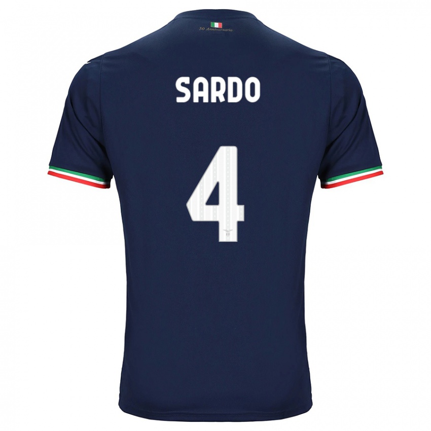 Kinder Jacopo Sardo #4 Marine Auswärtstrikot Trikot 2023/24 T-Shirt Belgien
