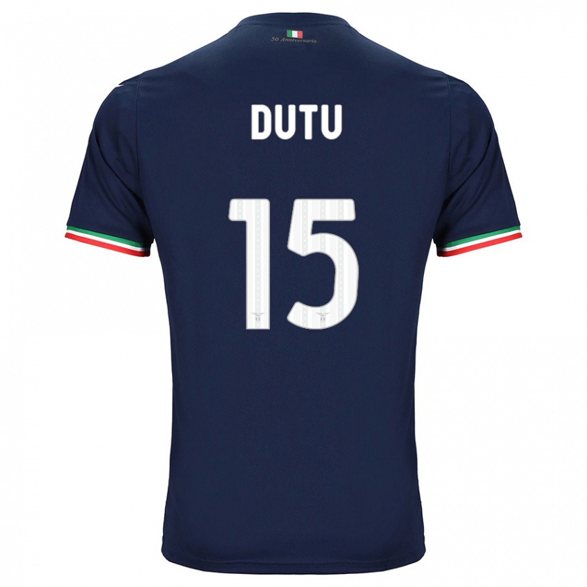 Enfant Maillot Matteo Dutu #15 Marin Tenues Extérieur 2023/24 T-Shirt Belgique