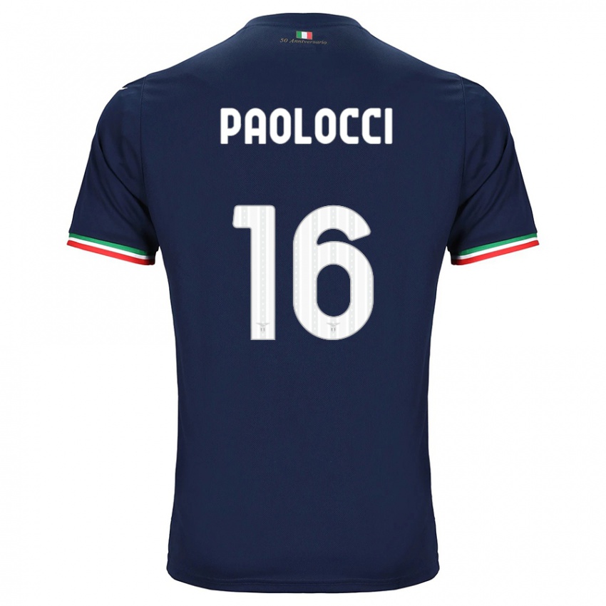 Enfant Maillot Gabriele Paolocci #16 Marin Tenues Extérieur 2023/24 T-Shirt Belgique
