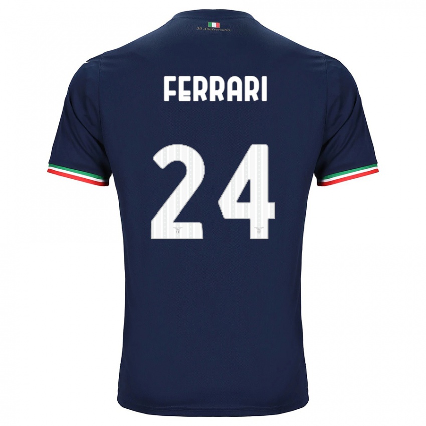 Enfant Maillot Lorenzo Ferrari #24 Marin Tenues Extérieur 2023/24 T-Shirt Belgique