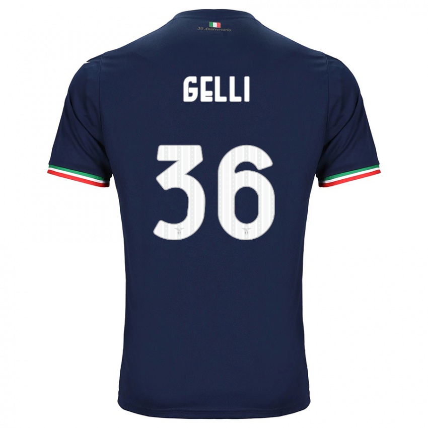 Enfant Maillot Valerio Gelli #36 Marin Tenues Extérieur 2023/24 T-Shirt Belgique
