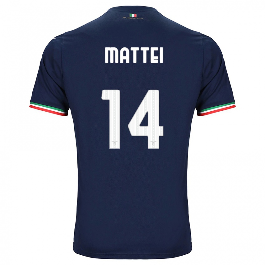 Kinder Sarah Mattei #14 Marine Auswärtstrikot Trikot 2023/24 T-Shirt Belgien