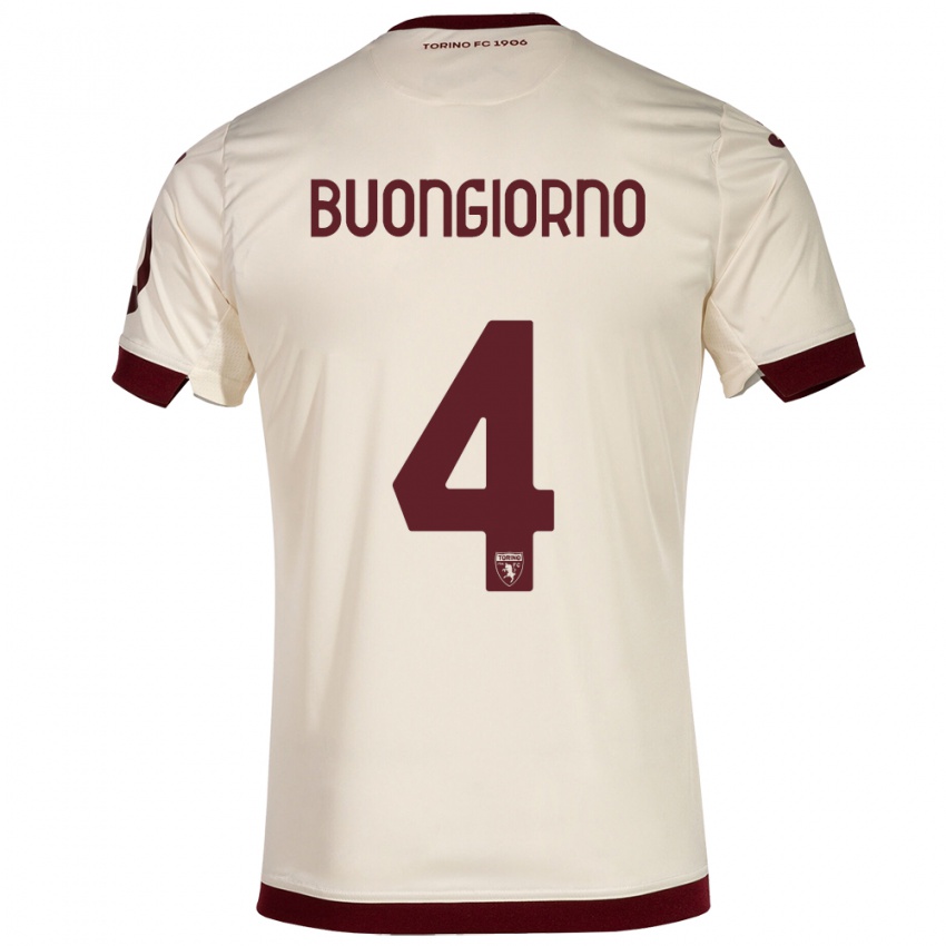Kinder Alessandro Buongiorno #4 Sekt Auswärtstrikot Trikot 2023/24 T-Shirt Belgien
