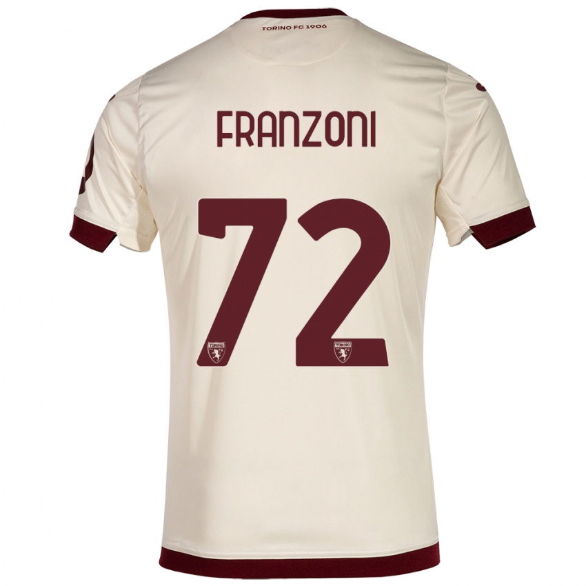 Kinder Nicolò Franzoni #72 Sekt Auswärtstrikot Trikot 2023/24 T-Shirt Belgien