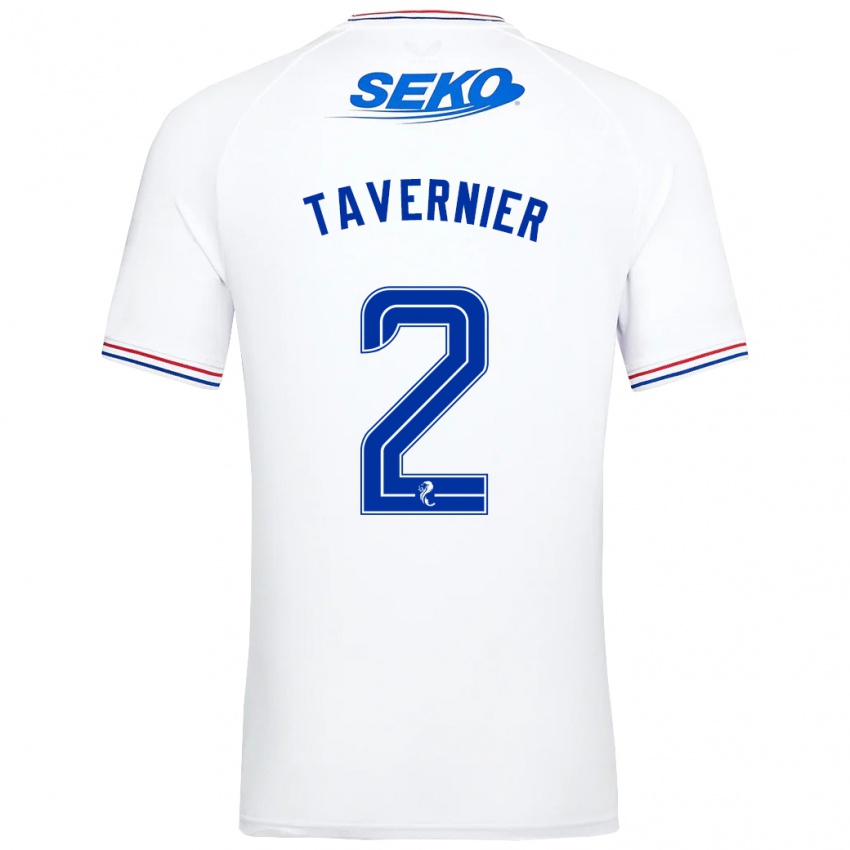 Enfant Maillot James Tavernier #2 Blanc Tenues Extérieur 2023/24 T-Shirt Belgique